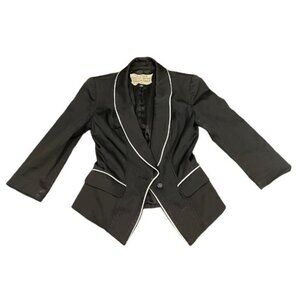 Guess black with white outline blazer size XS